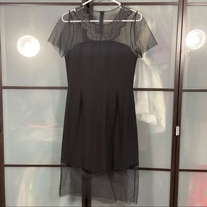 Sandro black lace and tulle detail dress. Size 3